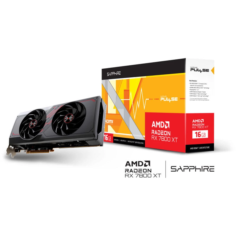 Sapphire Radeon RX 7800 XT 16GB PULSE videokártya (11330-02-20G)