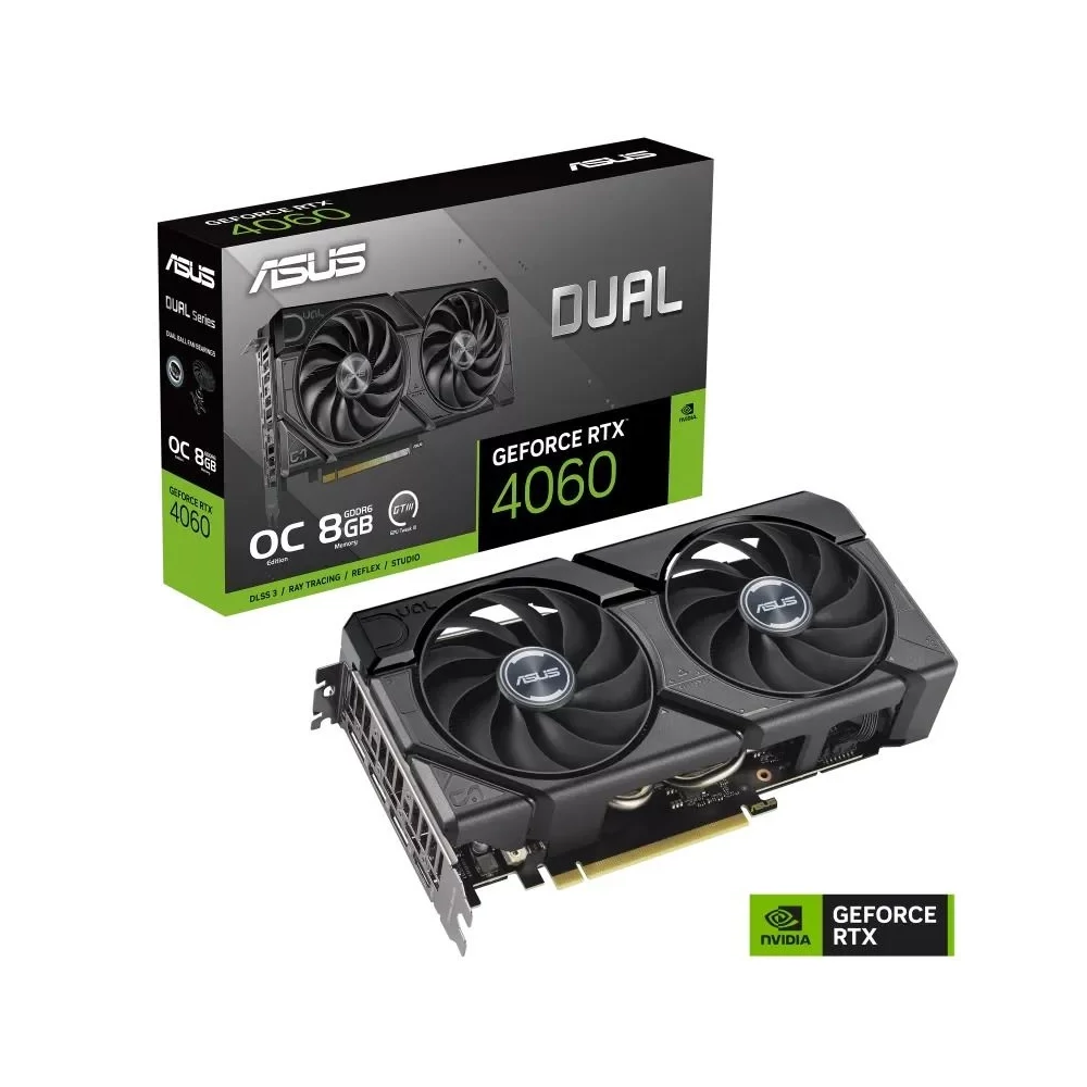 ASUS GeForce RTX 4060 8GB Dual EVO OC Edition videokártya (DUAL-RTX4060-O8G-EVO)