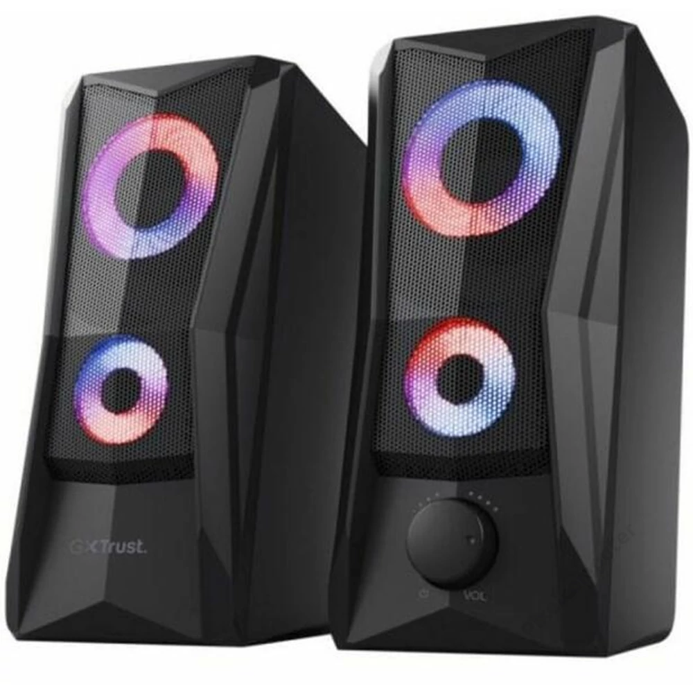 Trust Hangszóró 2.0 - GXT606 Javv (6W RMS; hangerőszabályzó; 3,5mm jack; USB tápcsatlakozó; fekete; világítás)