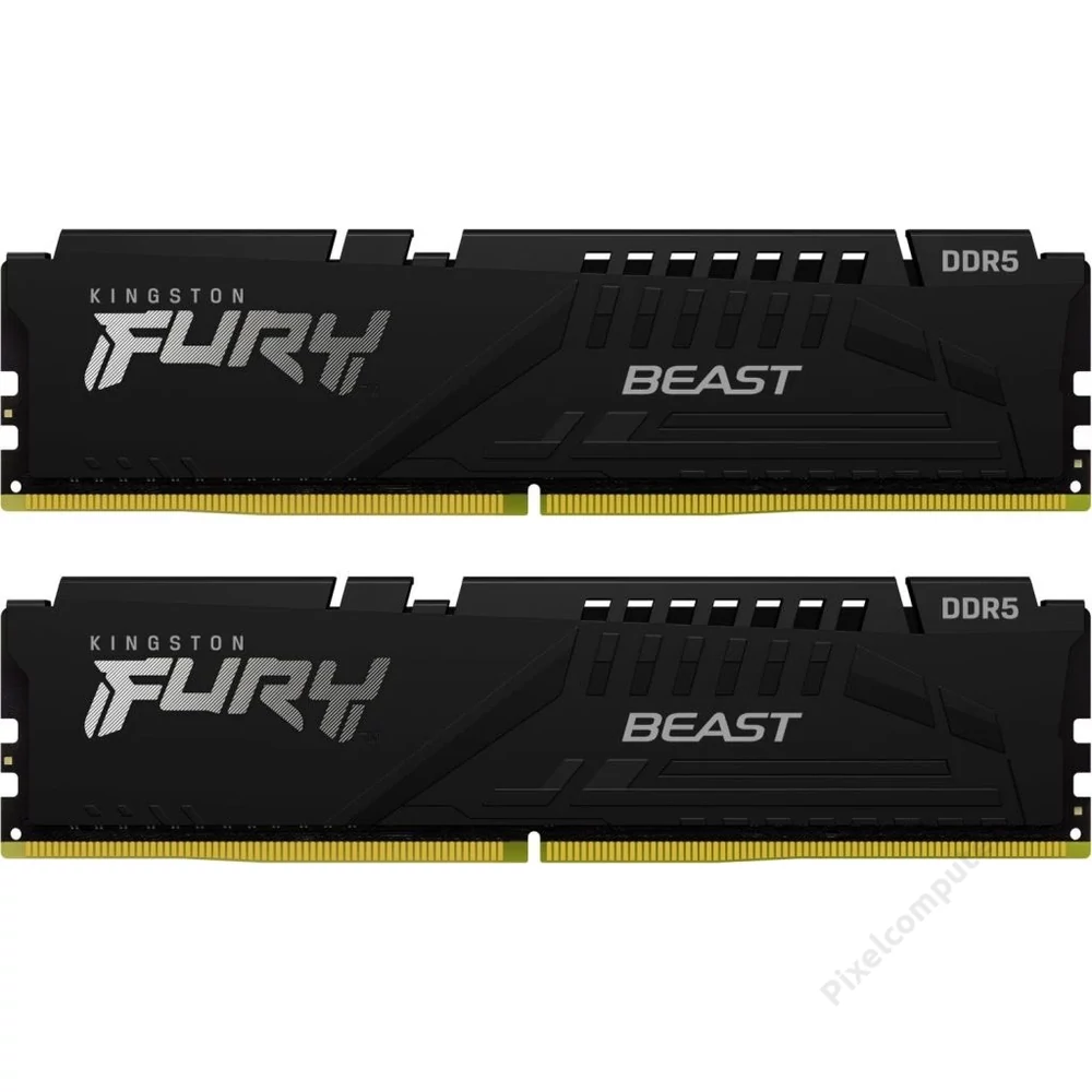64GB 5200MHz DDR5 RAM Kingston Fury Beast Black CL36 (2x32GB) (KF552C36BBEK2-64)