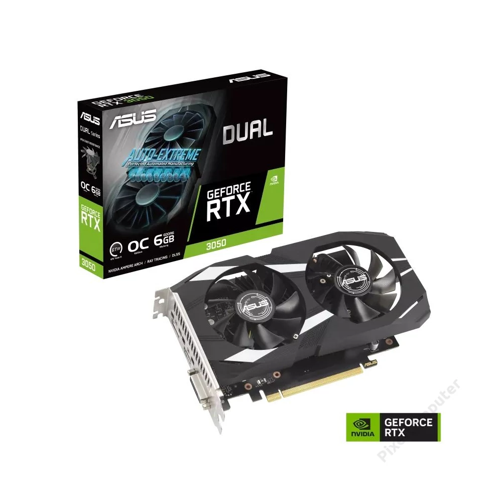 ASUS GeForce RTX 3050 6GB DUAL OC Edition videokártya (DUAL-RTX3050-O6G)