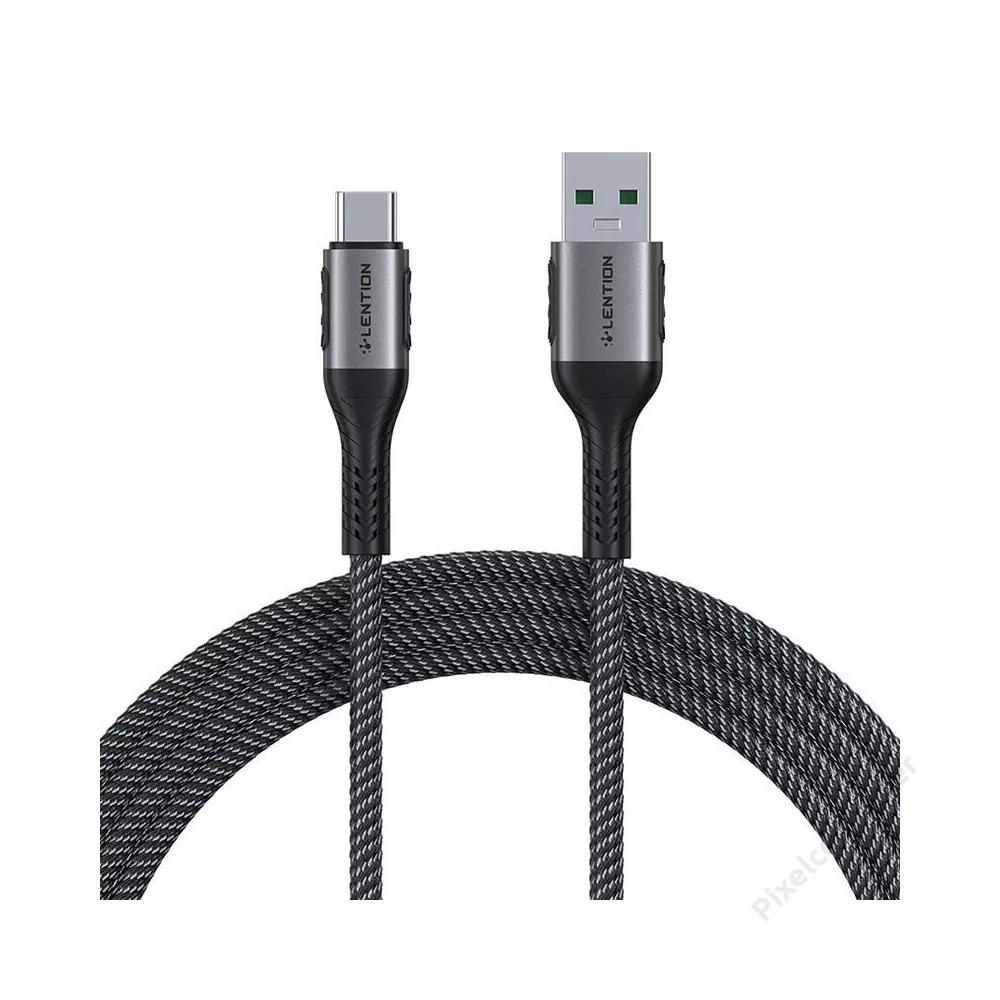 USB-A to USB-C cable Lention 6A, 1m (black)