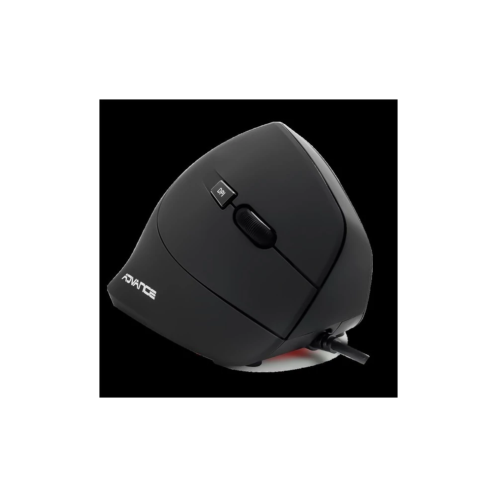 Advance Egér - VERTICAL PLUS MOUSE (1600 DPI, 6 gomb, ergonomikus, fekete)