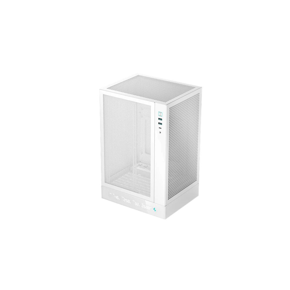 DeepCool Számítógépház - CH170 DIGITAL WH (fekete, Mini-ITX, 2xUSB3.0, Type-C, fehér)