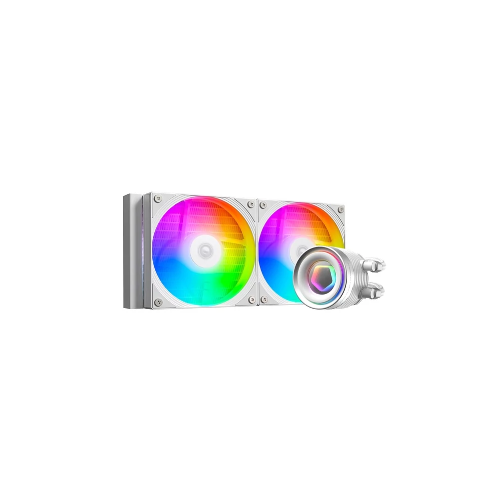 ID-Cooling CPU Water Cooler - FX240 INF WHITE (27.2dB; max. 98,54 m3/h; 2x12cm, A-RGB, fehér)