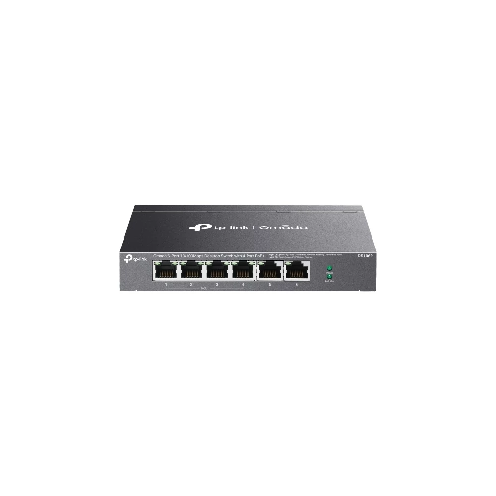 TP-Link Switch  PoE - DS106P (6 port 100Mbps; 4x at PoE+ port; 67W)