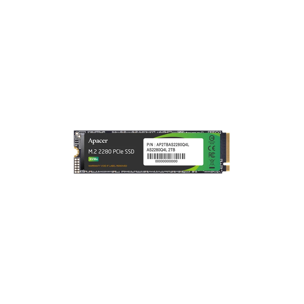 Apacer SSD AS2280Q4L Series - 512GB AP512GAS2280Q4L-1 (PCIe Gen4 x4, Olvasás: 550 MB/s, Írás: 520 MB/s)
