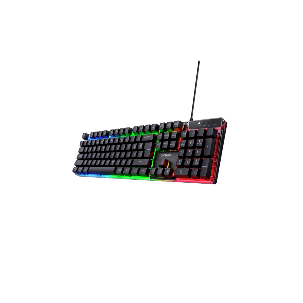 Trust Billentyűzet Gamer - GXT 835 Azor (LED háttérvilágítás; USB; fekete; magyar)