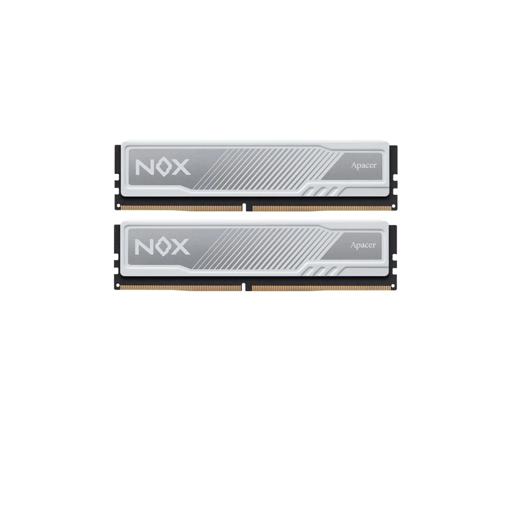 Apacer Memória Desktop - 16GB KIT DDR4 NOX (2x8GB, 3600MHz, CL18, 1.35V, hűtőbordás, fehér)