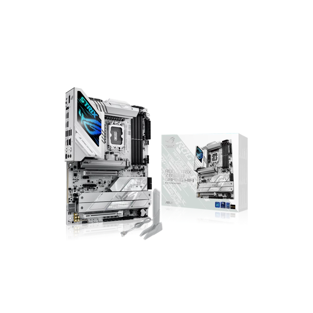 Asus Alaplap - Intel ROG STRIX Z890-A GAMING WIFI LGA1851 (Z890, ATX, 4xDDR5 9066+MHz, 4xSATA3, 7xM.2, HDMI+DP)