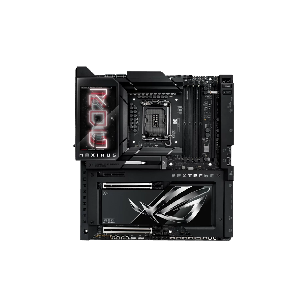 Asus Alaplap - Intel ROG MAXIMUS Z890 EXTREME LGA1851 (Z890, ATX, 4xDDR5 9200+MHz, 4xSATA3, 6xM.2, HDMI+2xThunderbolt)