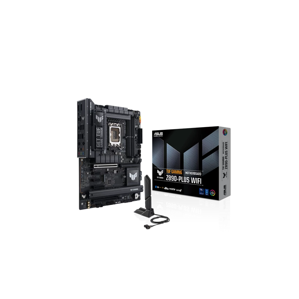 Asus Alaplap - Intel TUF GAMING Z890-PLUS WIFI LGA1851 (Z890, ATX, 4xDDR5 9066+MHz, 4xSATA3, 4xM.2, HDMI+DP+TB)