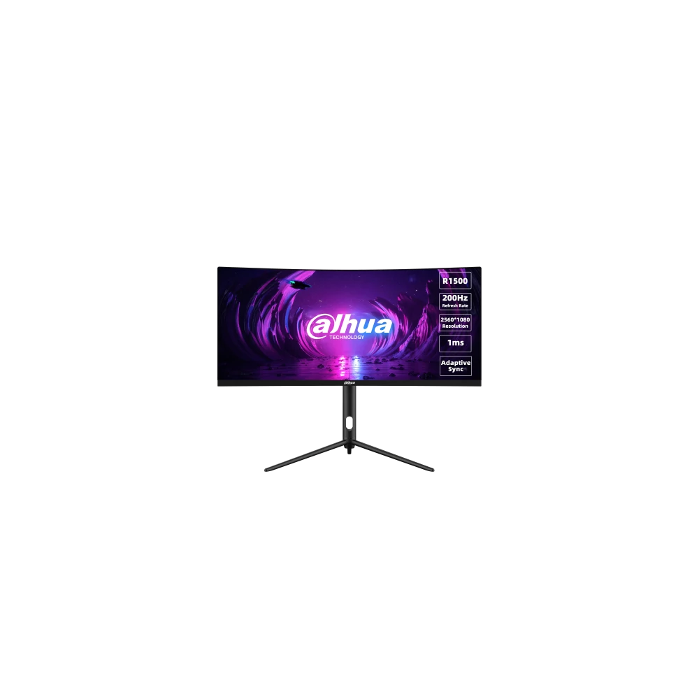 Dahua Monitor 30" Gaming - LM30-E330CA (VA; 21:9; 2560x1080; 1ms; 200Hz; 250cd; HDMIx2; DPx2; Mag.áll.; Ívelt)