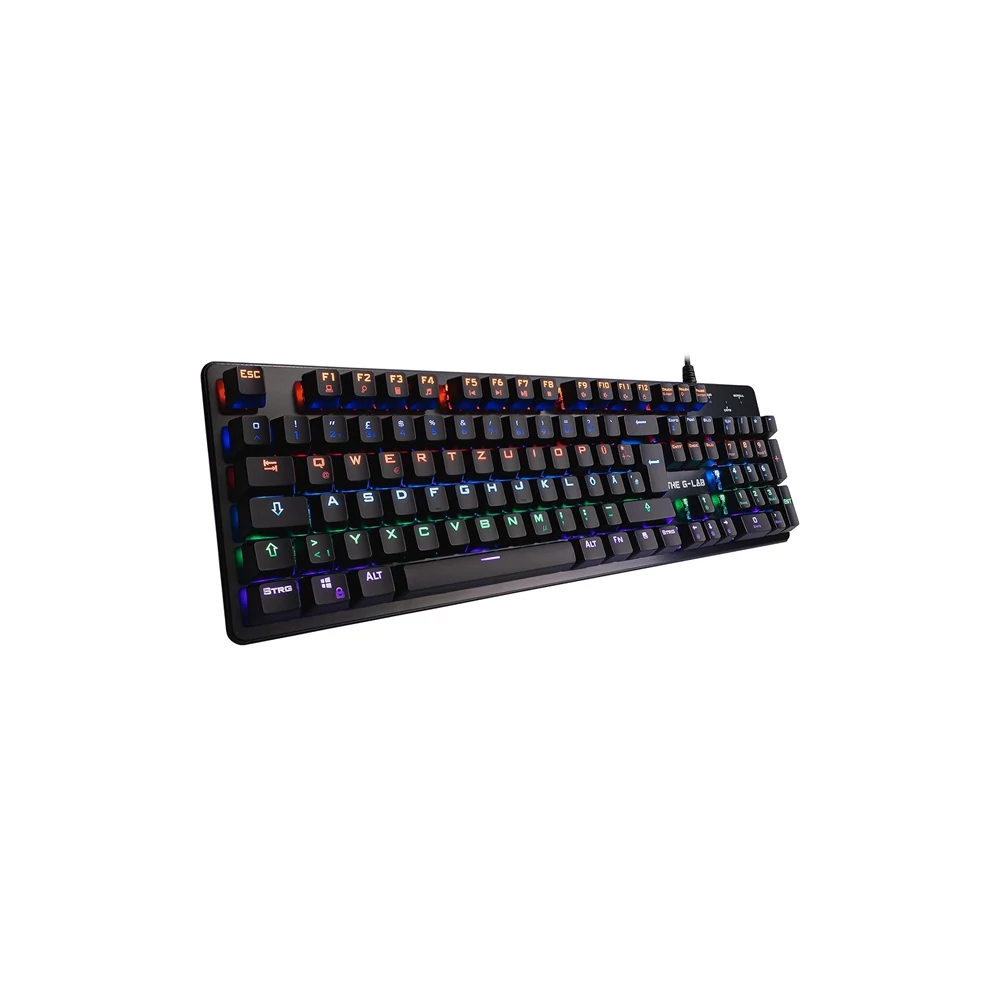 The G-Lab Gamer Billentyűzet - KEYZ CARBON V3/INT (RGB LED, Mechanikus, Blue switch, USB, fekete, angol)