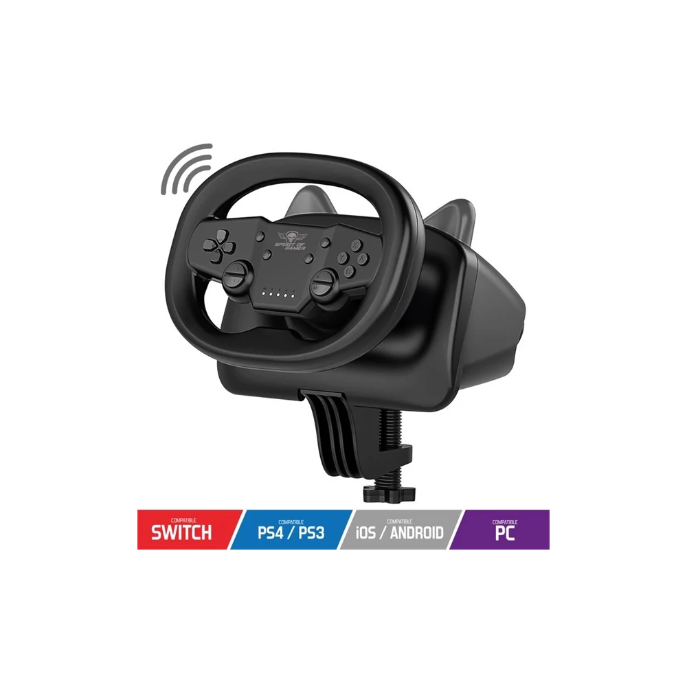 Spirit of Gamer Kormány - RACE WHEEL PRO AIR (PC/PS3/PS4/Switch/Android kompatibilis, fekete)