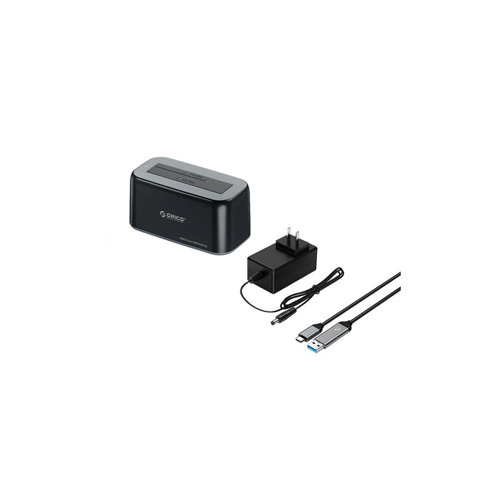Orico HDD/SSD Dokkoló - 6819C3-V1-EU-BK (2,5"/3,5" HDD/SSD -> USB-A, Max.: 18TB, fekete)