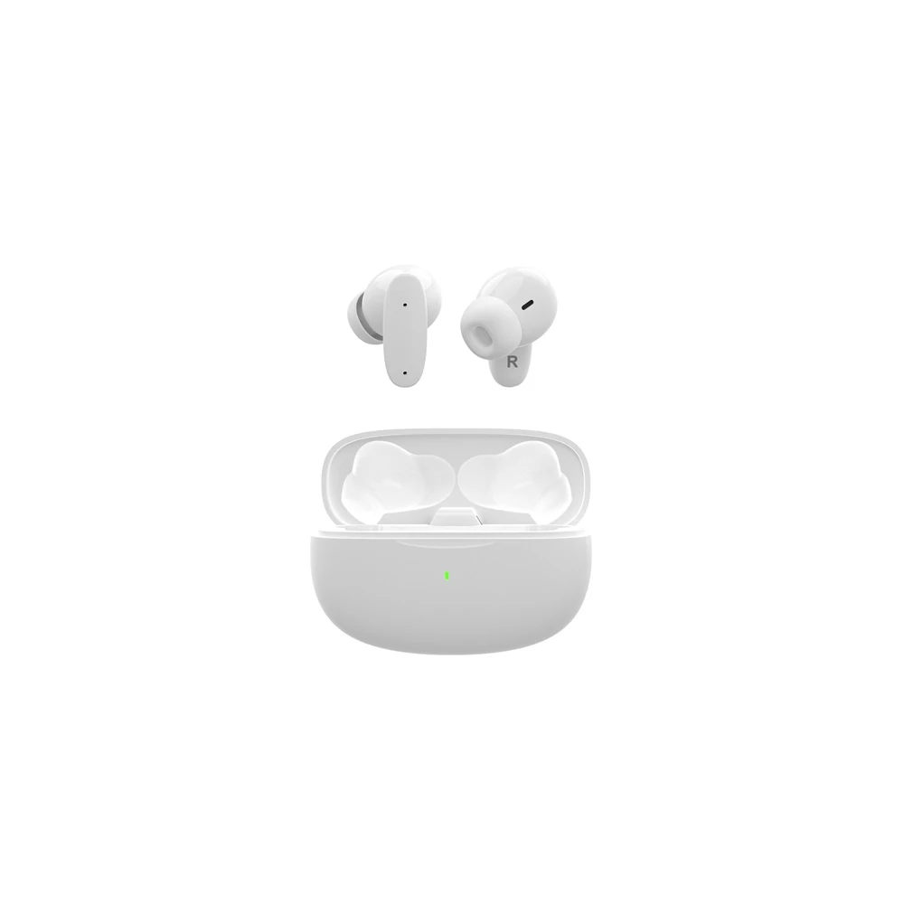 S-Link Fülhallgató Vezeték Nélküli - SL-TWS08 White (Bluetooth, ENC, Type-C, 4x HD mikrofon, 40 óra, fehér)