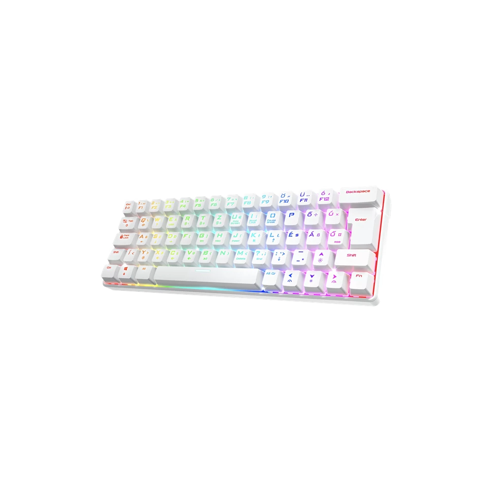 Spirit of Gamer Billentyűzet Mechanikus - XPERT K200 White  (TKL, SOG red, RGB LED,USB, anti-ghosting, fehér, magyar)