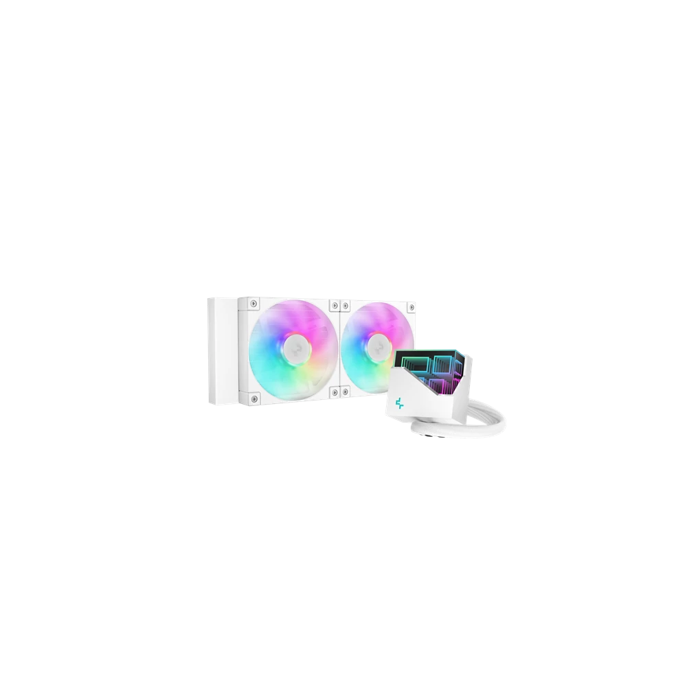 DeepCool CPU Water Cooler - LT240 WH ARGB (max 19dB; max. 145,86 m3/h; 2x12cm, fehér)