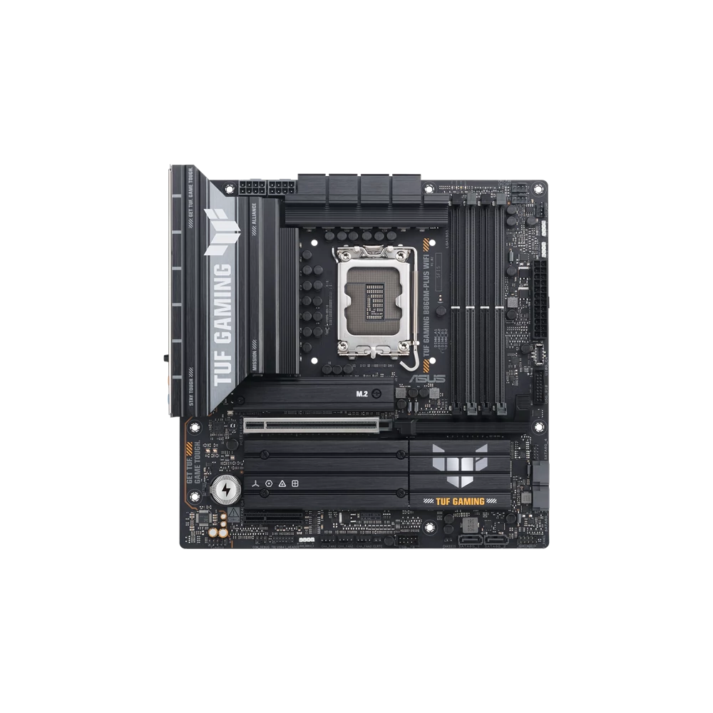 Asus Alaplap - Intel TUF GAMING B860M-PLUS WIFI s1851 (B860, 4xDDR5 8800+MHz, 4xSATA3, 3xM.2, HDMI+DP+USB-C)