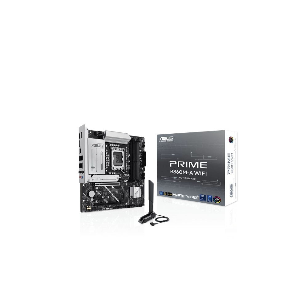 Asus Alaplap - Intel PRIME B860M-A WIFI s1851 (B860, 4xDDR5 8666+MHz, 4xSATA3, 2xM.2, HDMI+2xDP)