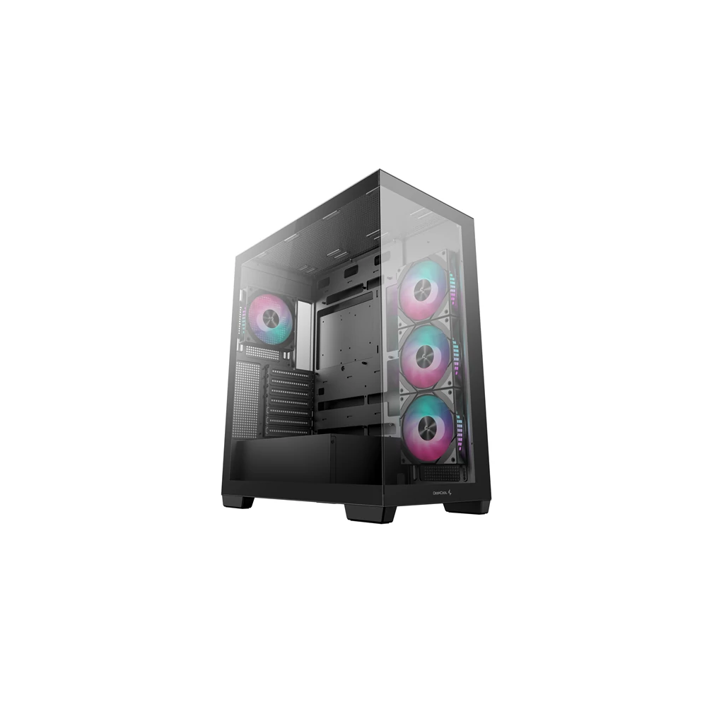 DeepCool Számítógépház - CG580 4F (fekete, ablakos, 4x12cm A-RGB, BTF, ATX, 2xUSB3.0, 1xUSB2.0)