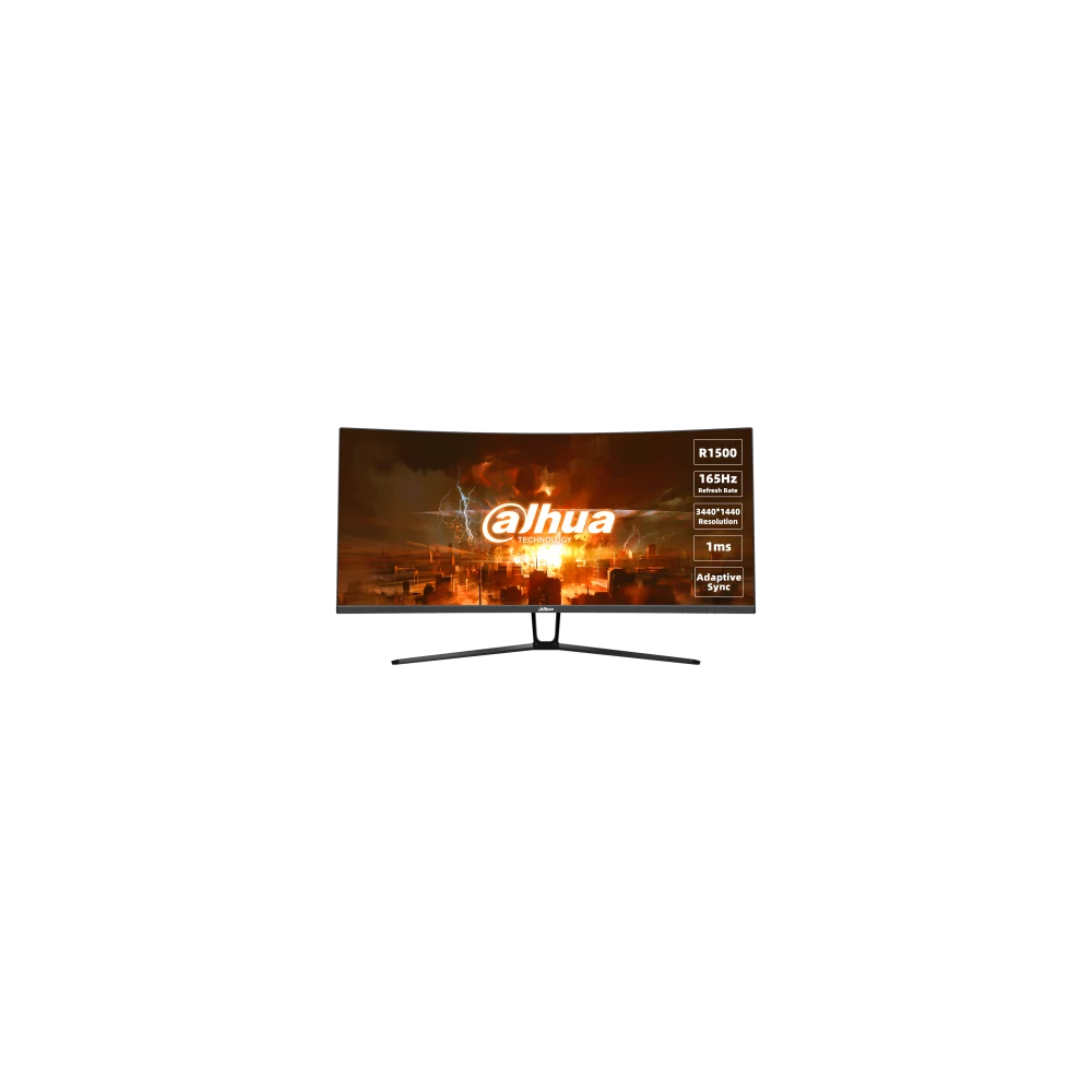 Dahua Monitor 34" Gaming - LM34-E330C (VA; 21:9; 3440x1440; 1ms; 165Hz; 350cd; HDMIx2; DPx2; Ívelt)