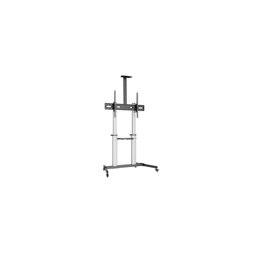 Equip TV állvány - 650631 (60"-100" álló, dönthető, állítható magasság, gurulós, Max.:100kg, fekete/ezüst)