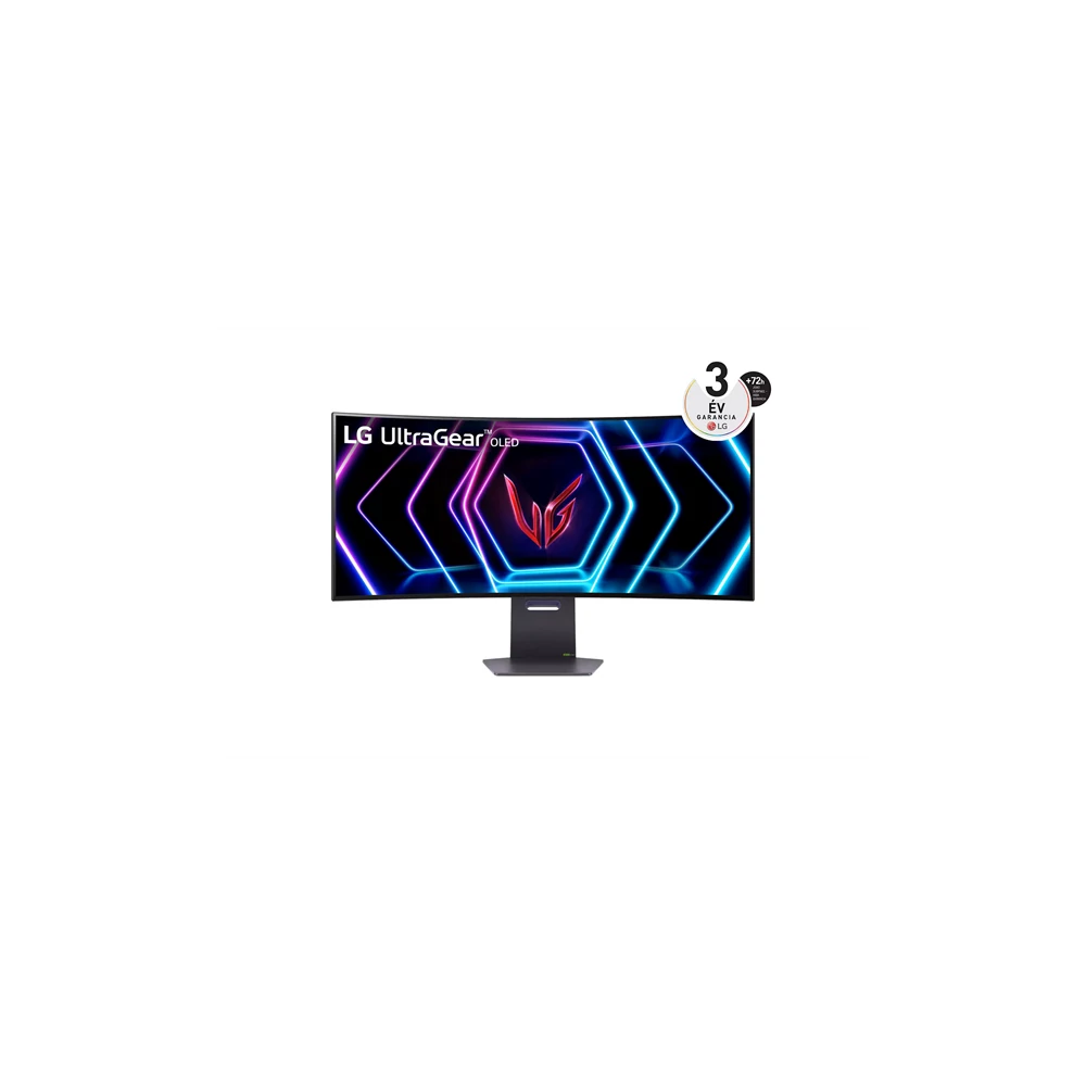 LG Monitor 39" - 39GS95QE-B (OLED; Ívelt, 21:9; 3440x1440; 0.03ms; 250cd; 240Hz, HDMIx2, DP; USB; HDR40; FreeSync)