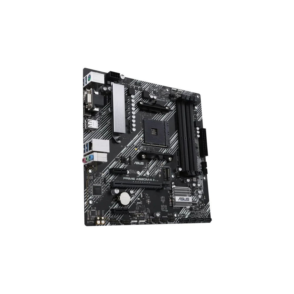 Asus Alaplap - AMD PRIME A520M-A II/CSM AM4 (A520, 2xDDR4 4800MHz, 1xGBE LAN, 1xM.2, 4xSATA3, DP/HDMI/VGA)