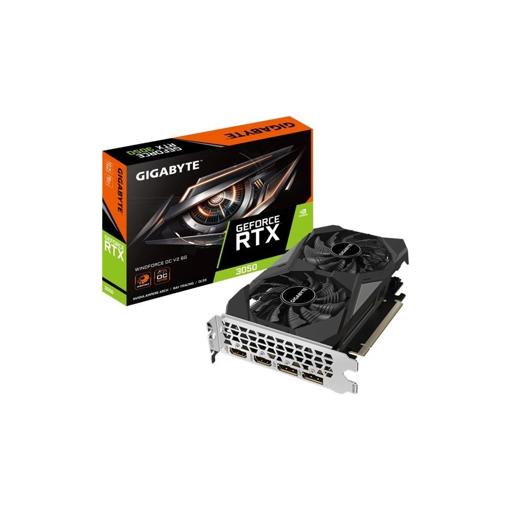 Gigabyte Videókártya - nVidia RTX 3050 WINDFORCE OC V2 (6144MB, GDDR6, 96bit,  2xHDMI, 2xDP)