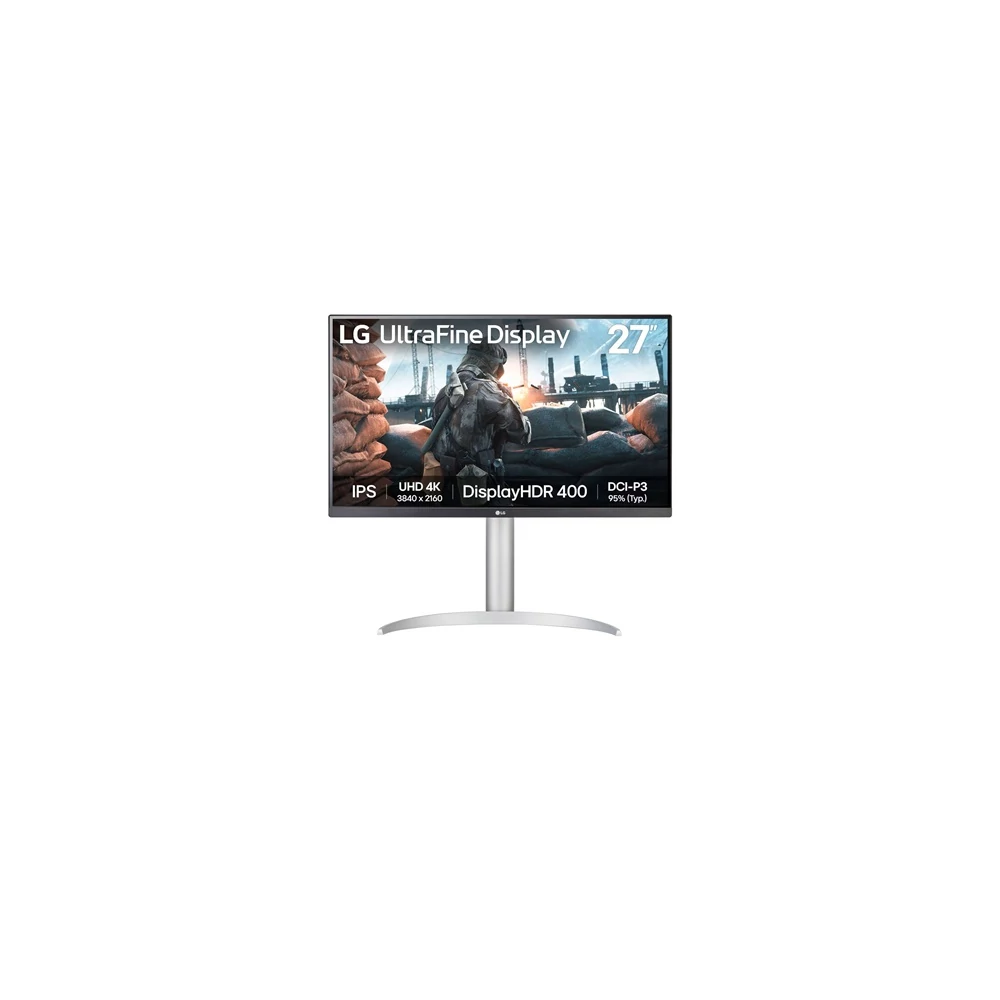 LG Monitor 27" - 27UP650K-W (IPS; 16:9; 4K 3840x2160; 5ms; 400cd; HDMIx2; DP; HDR; Speaker, Pivot)