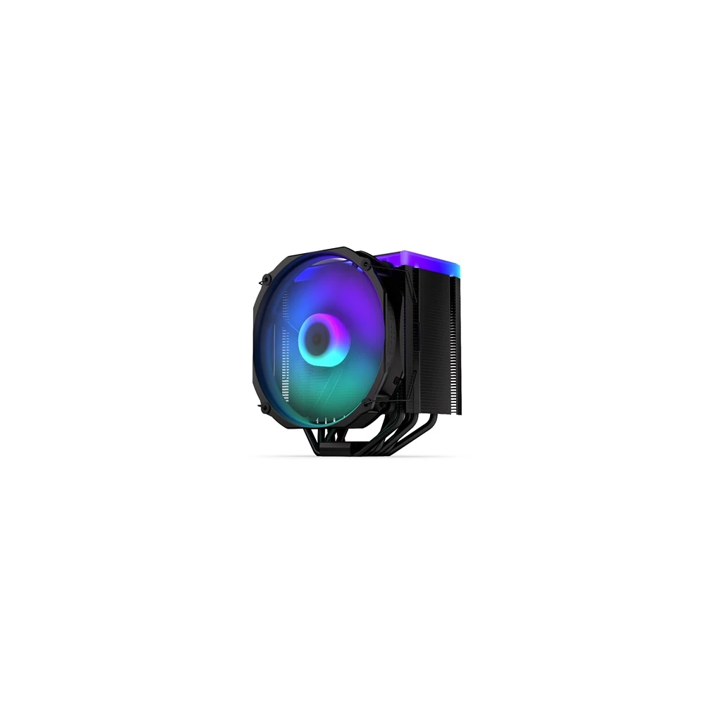 Endorfy CPU Cooler - Fortis 5 Black ARGB (14 cm, 4 pin, 6x heatpipe, PWM, TDP 220W, fekete)