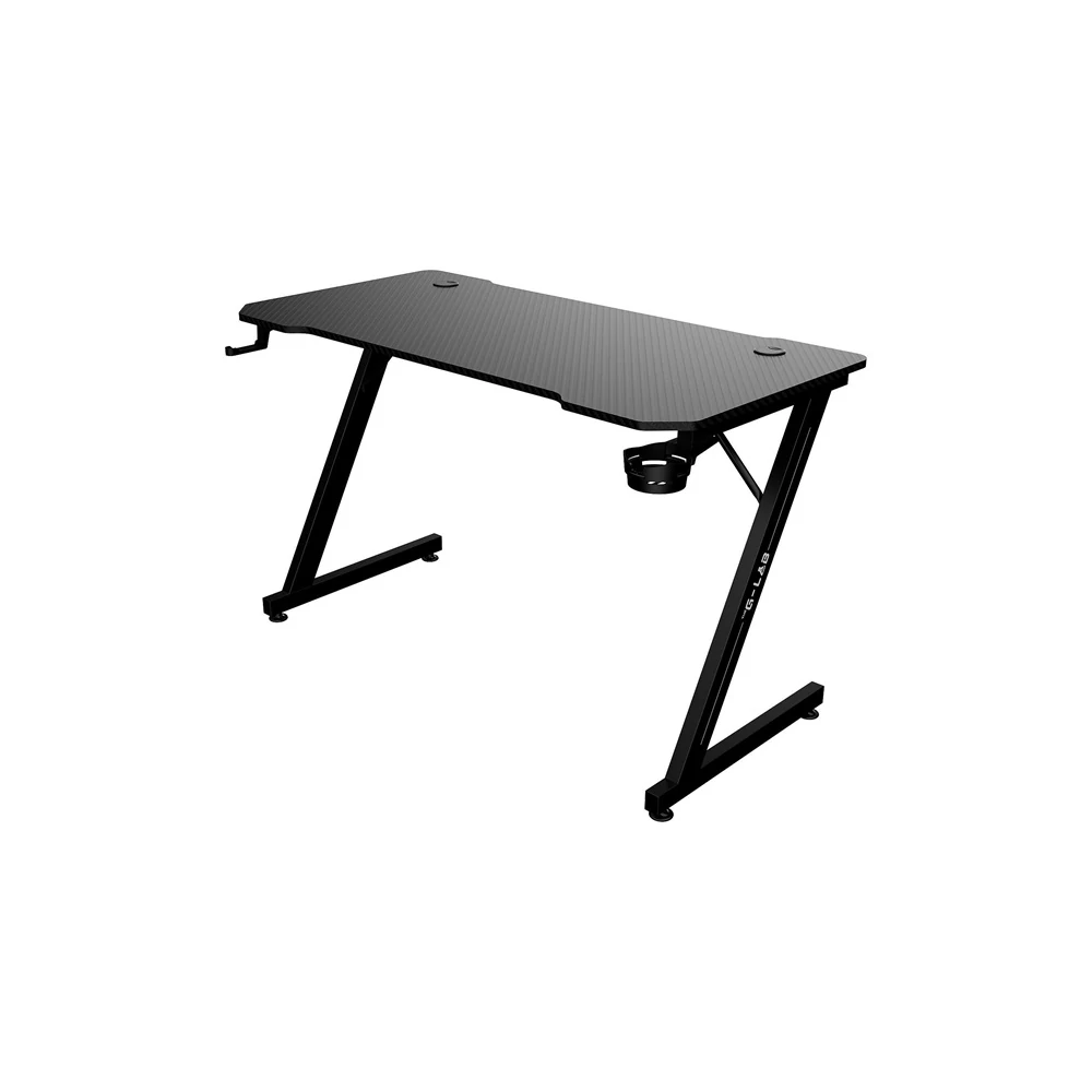 The G-Lab Gamer Asztal - K-DESK YTTRIUM (120x60cm, fém, pohártartó, fejhallgatótartó, fekete)