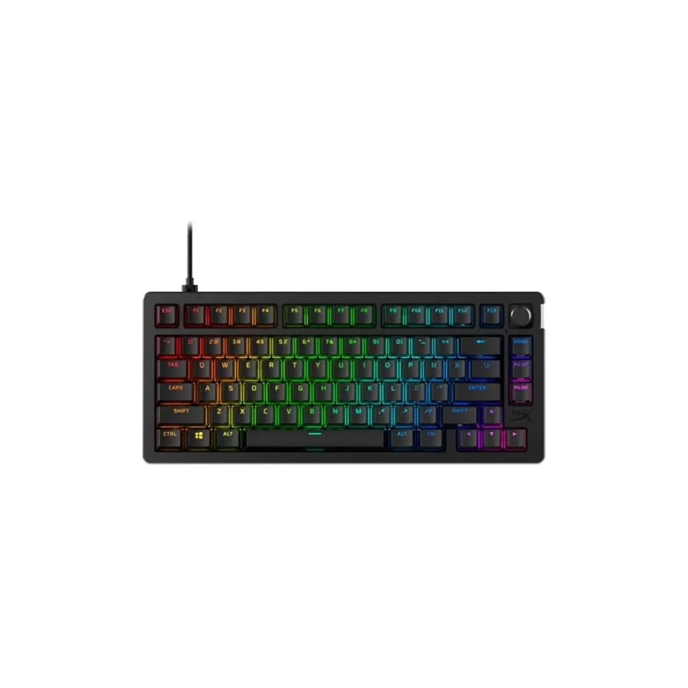 HyperX Mechanikus Billentyűzet - Alloy Rise 75 (Vezetékes, USB, 81 gomb (TKL), HX Red switch, angol kiosztás, fekete)