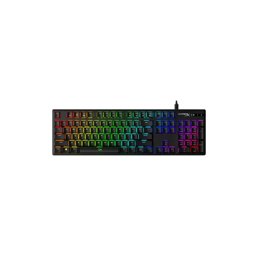 HyperX Mechanikus Billentyűzet - Alloy Origins Aqua (Vezetékes, USB, 81 gomb, HX Aqua switch, angol kiosztás, fekete)