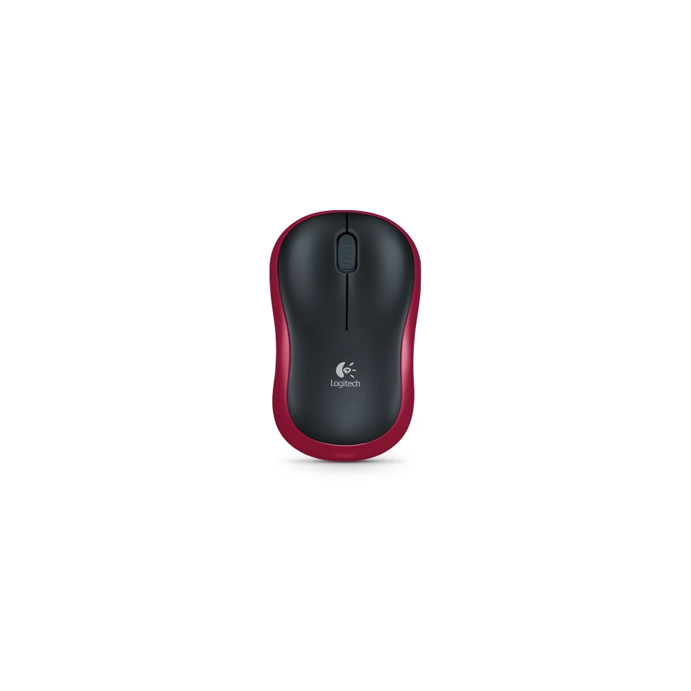 Logitech Egér - M185 (Vezeték nélküli, Optikai, Notebook, 1000 DPI, vörös)