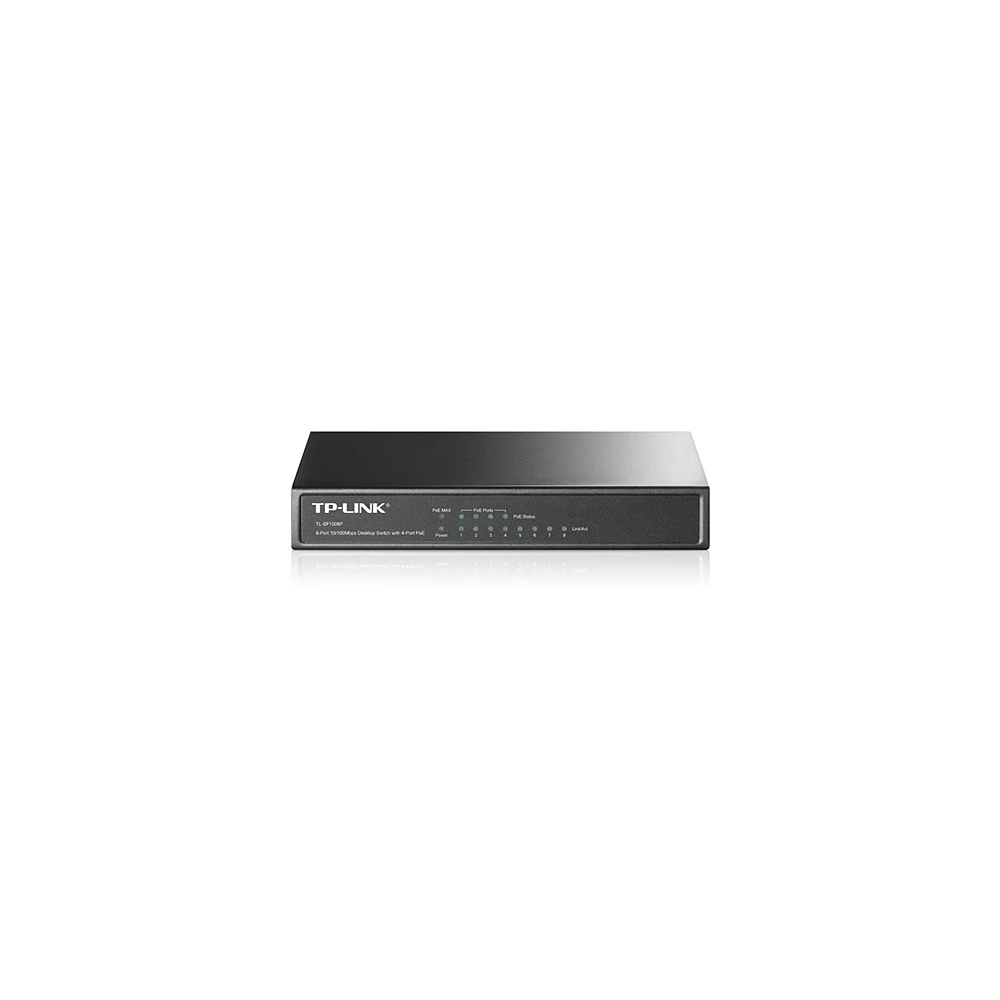 TP-Link Switch  PoE - TL-SF1008P (8 port 100Mbps; 8/4 af PoE port, 57W)