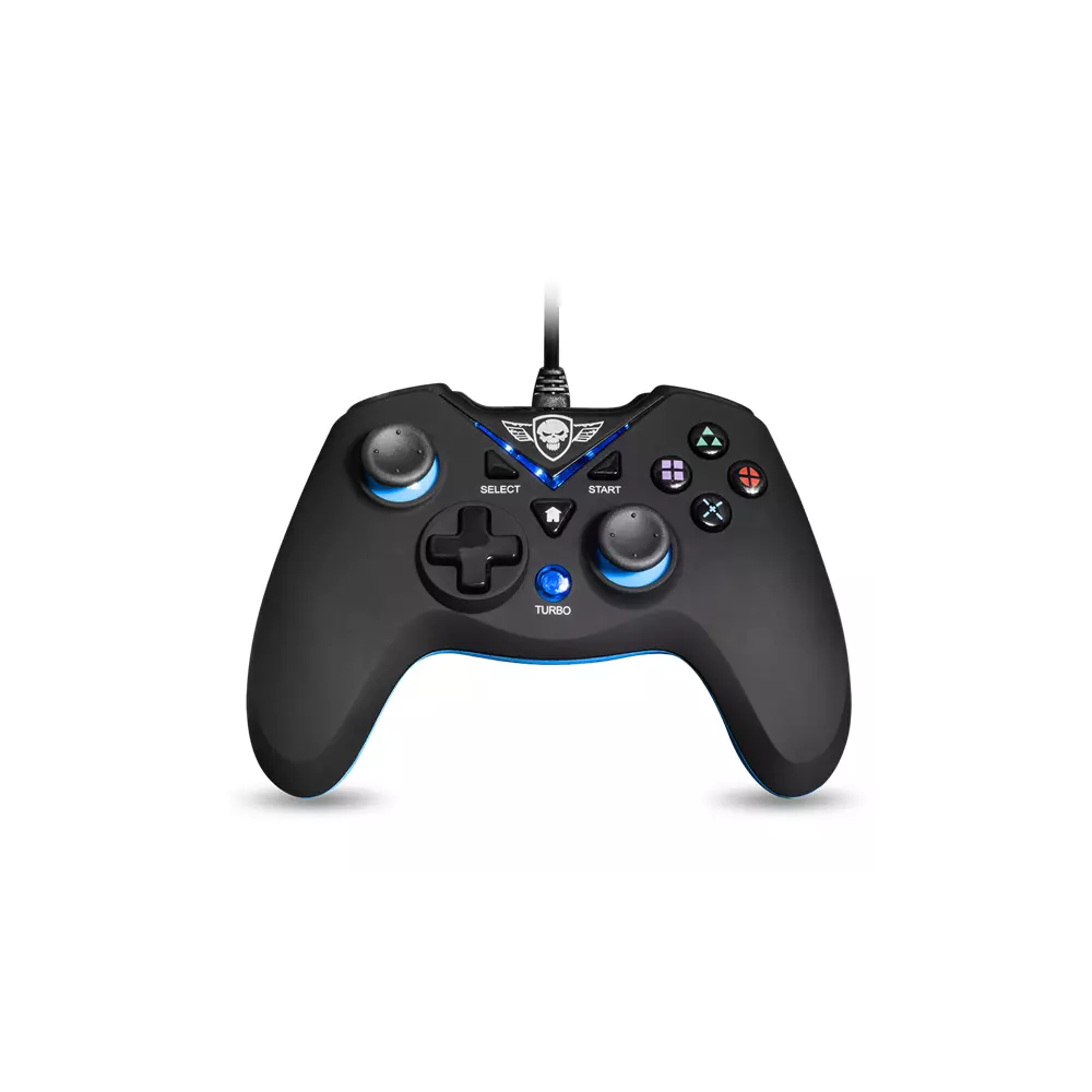 Spirit of Gamer Gamepad - XGP WIRED Blue (USB, 1,8m kábel, Vibration, PC és PS3 kompatibilis, fekete-kék)