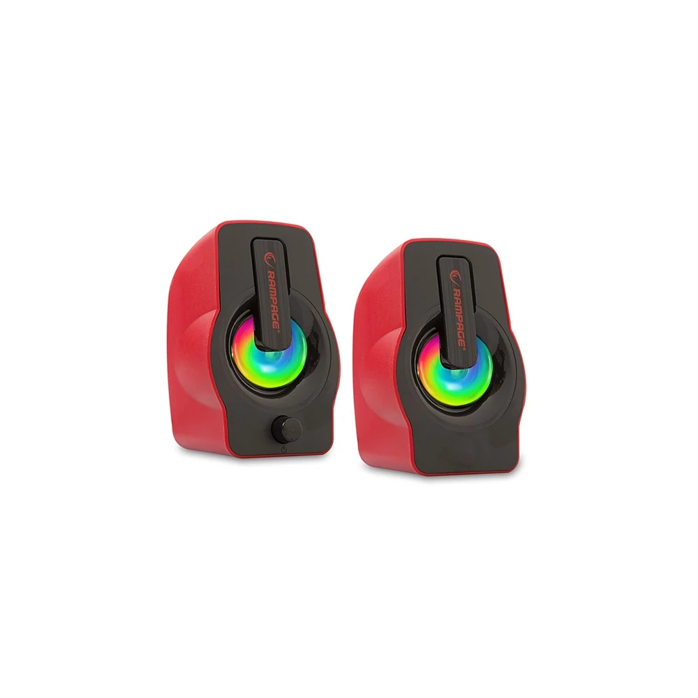 Rampage Hangszóró 2.0 - RMS-G7 Falsetto (6W RMS; hangerőszabályzó; 3,5mm jack; USB, RGD LED, Piros)