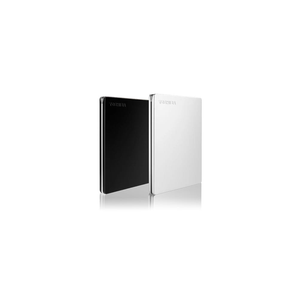 Toshiba Külső HDD 2.5" - 2TB Canvio Slim Fekete (USB 3.0; ~5Gbps; NTFS; szálcsiszolt alumínium)