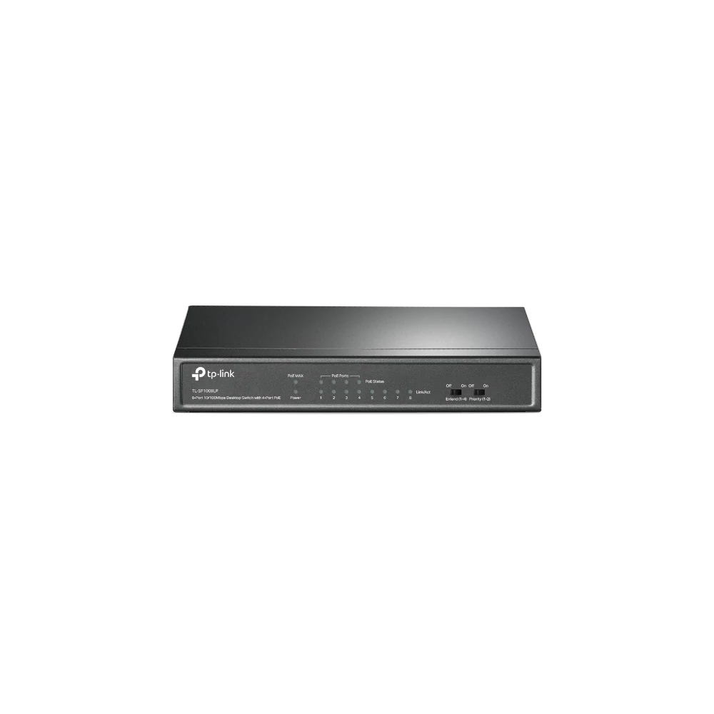 TP-Link Switch  PoE - TL-SF1008LP (8 port 100Mbps; 8/4 af PoE port, 41W)