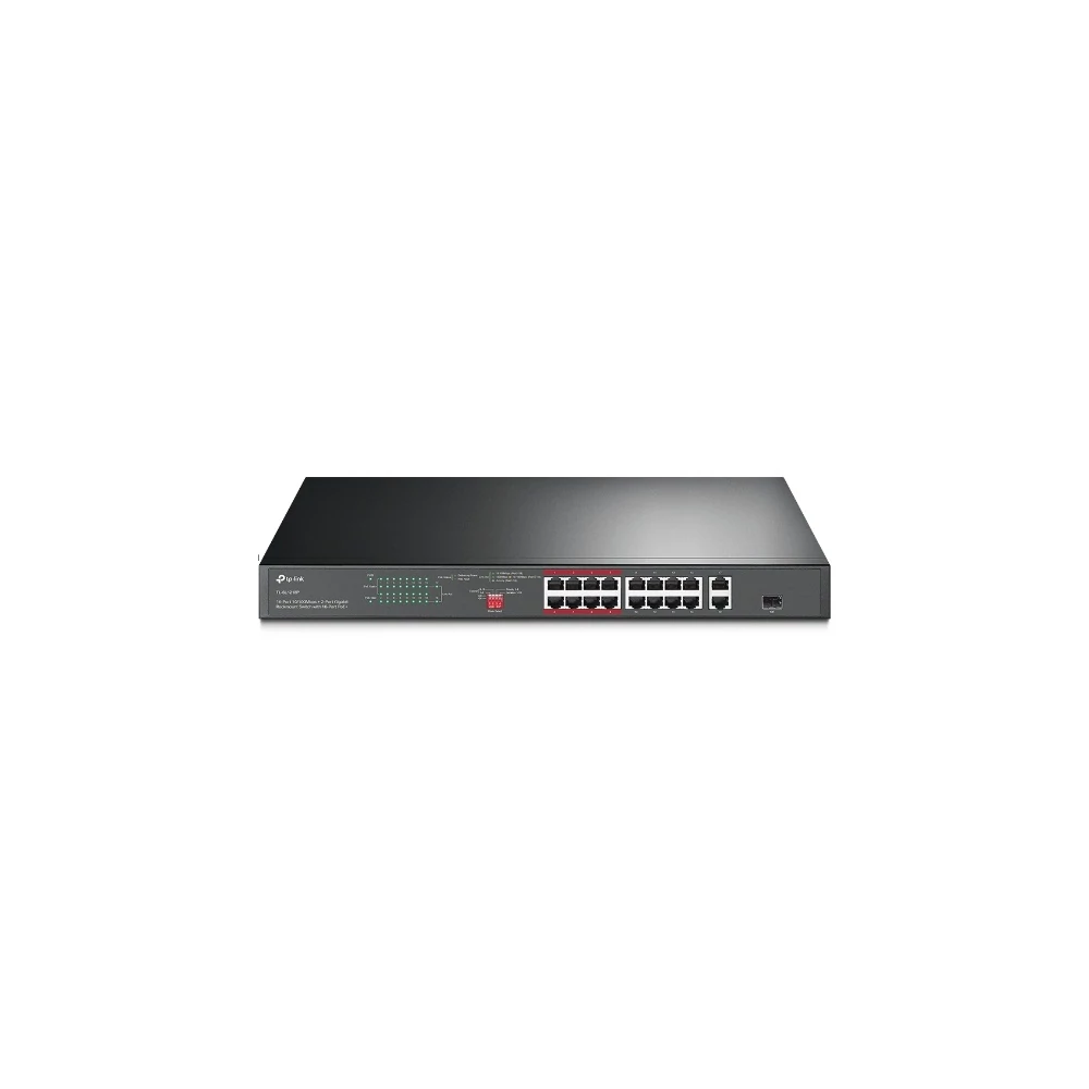 TP-Link Switch  PoE - TL-SL1218P (16port 100Mbps;  16 at/PoE+ port; 2x Combo SFP; 150W, 250m extended mode)