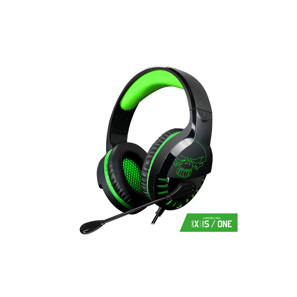 Spirit of Gamer Fejhallgató - PRO-H3 Xbox (Xbox One/Series X/S, mikrofon, 3.5mm jack, hangerőszabályzó, 1m kábel, zöld)