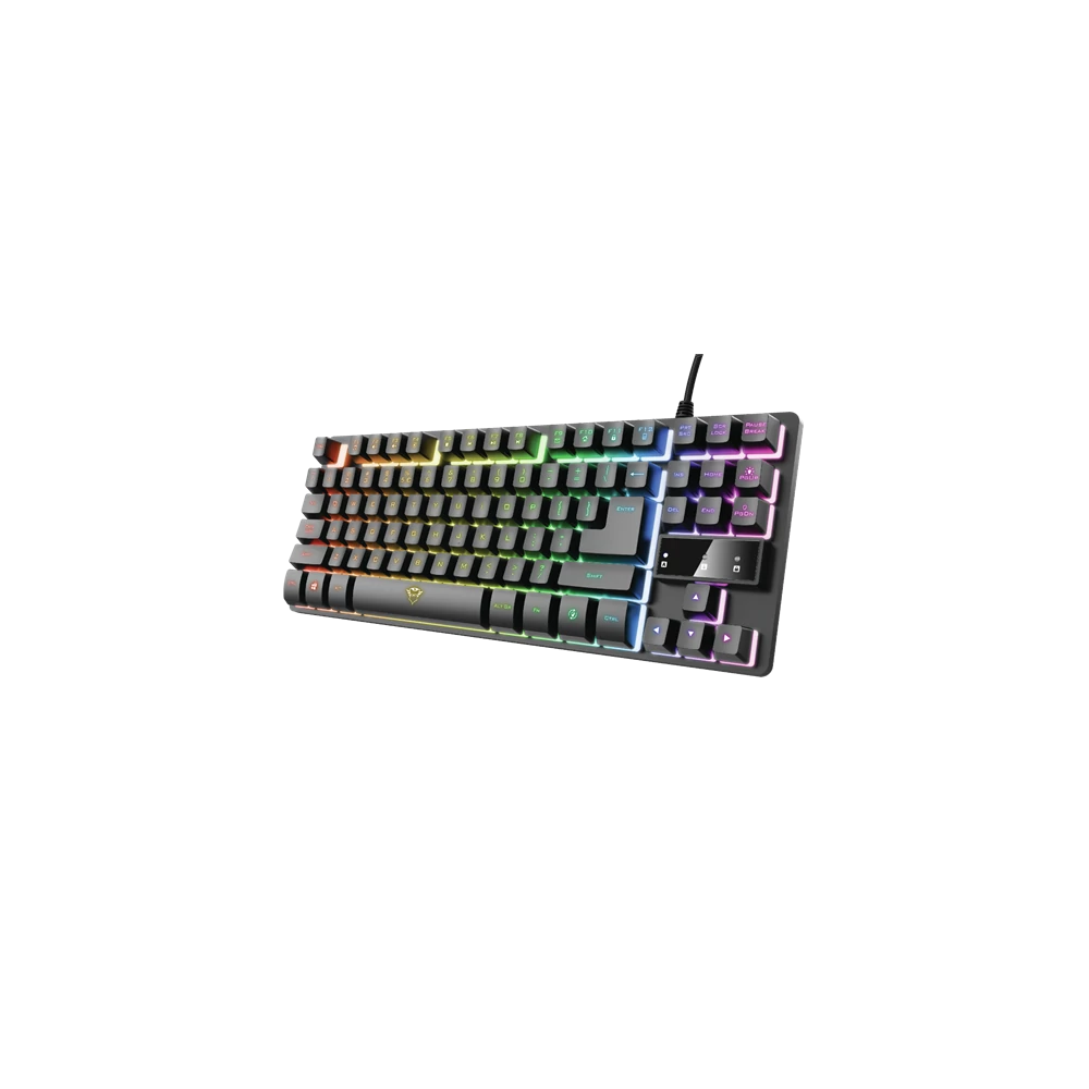 Trust Billentyűzet Gamer - GXT 833 Thado (RGB LED háttérvilágítás; TKL méret; USB; fekete; magyar)