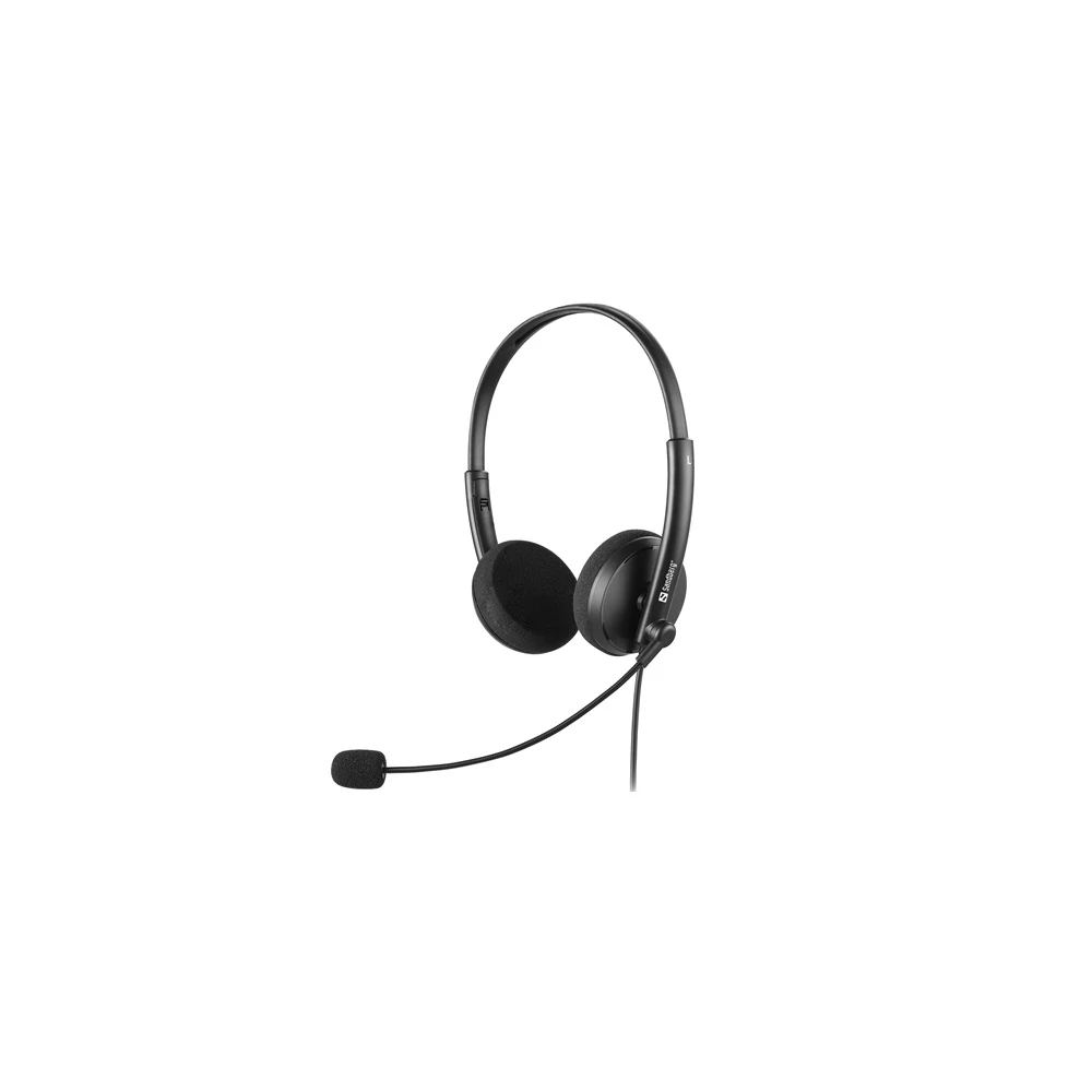 Sandberg Fejhallgató - MiniJack Office Headset Saver (Jack; mikrofon; hangerő szabályzó; 1,5m kábel; fekete)