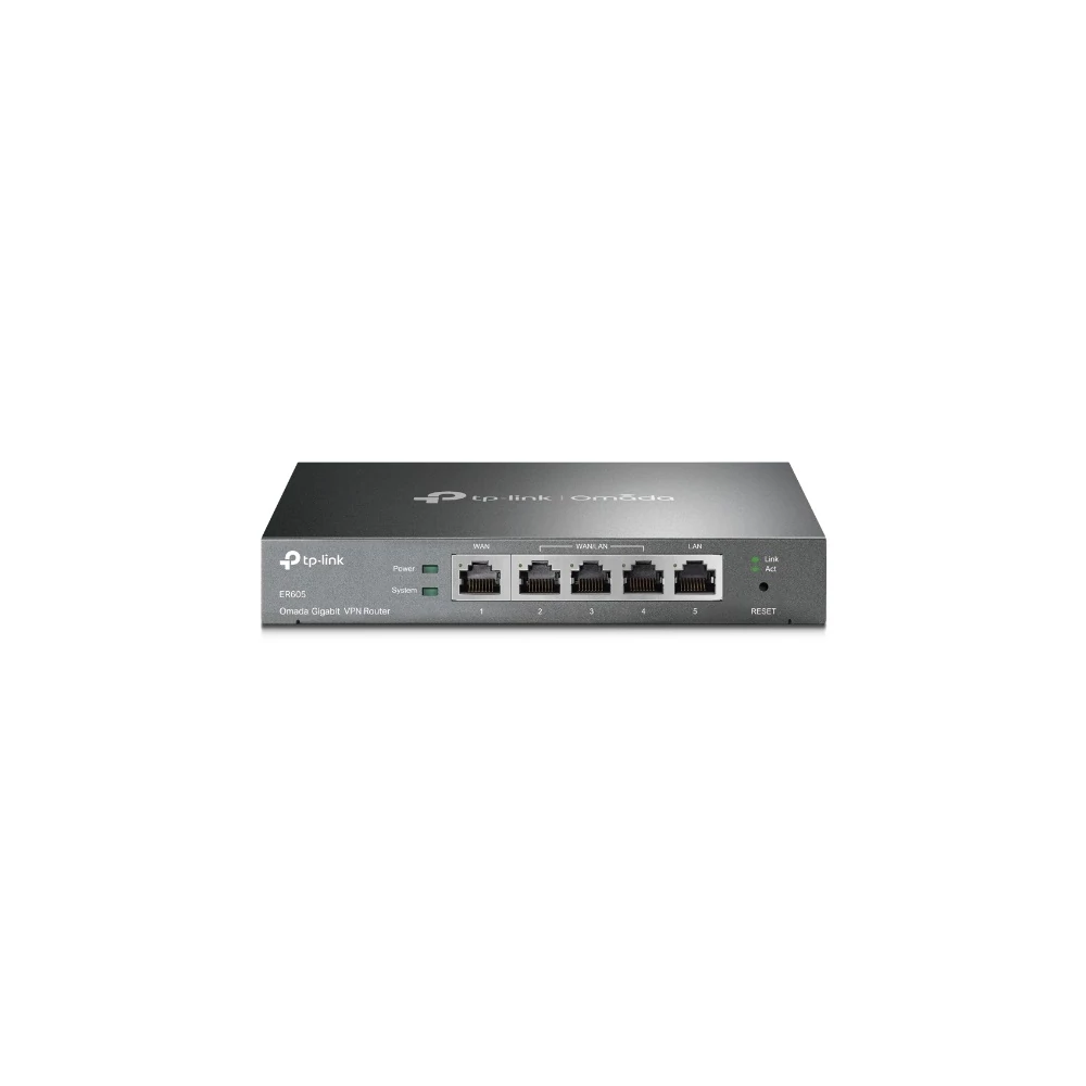 TP-Link Router - ER605 VPN (1Gbps, 1 WAN + 3 LAN/WAN + 1 LAN; 20x VPN)