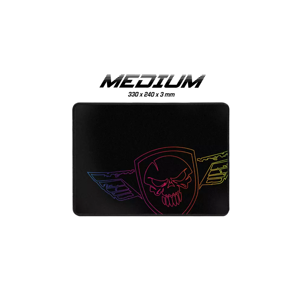 Spirit of Gamer Egérpad - Darkskull Mouse Pad - M (330 x 240 x 3mm; varrott szélek; fekete)