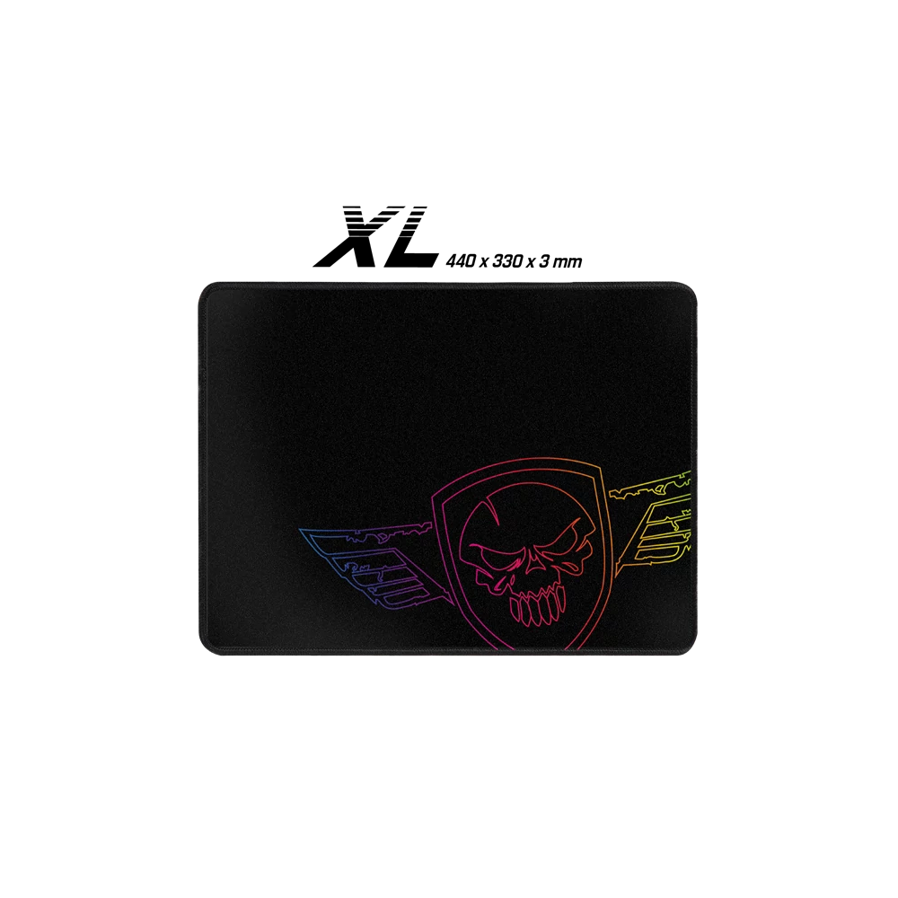 Spirit of Gamer Egérpad - Darkskull Mouse Pad - King Size (430 x 330 x 3mm; varrott szélek; fekete)