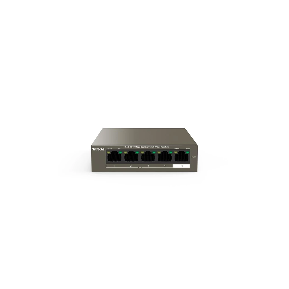 Tenda Switch PoE - TEF1105P-4-63W (5x100Mbps; 4 af/at PoE+ port; 58W)